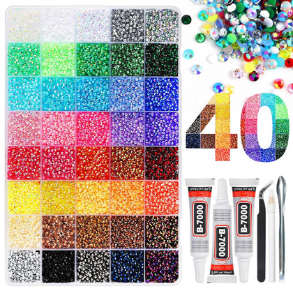 Kit de strass ELEEGEM 45000 pcs avec 40 couleurs différentes
