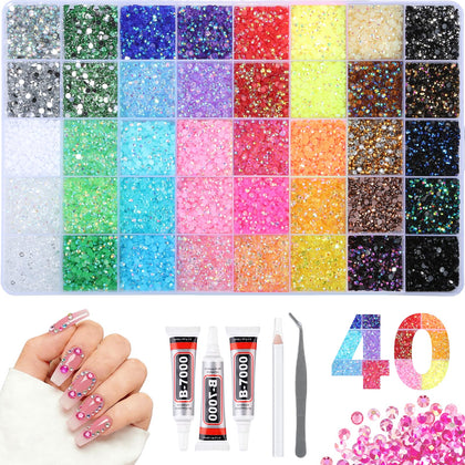 Kit de strass en résine 4mm Homsoil avec boîte de rangement