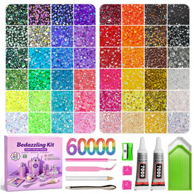 Kit de strass Redtwo avec 60 000 pièces en 48 couleurs