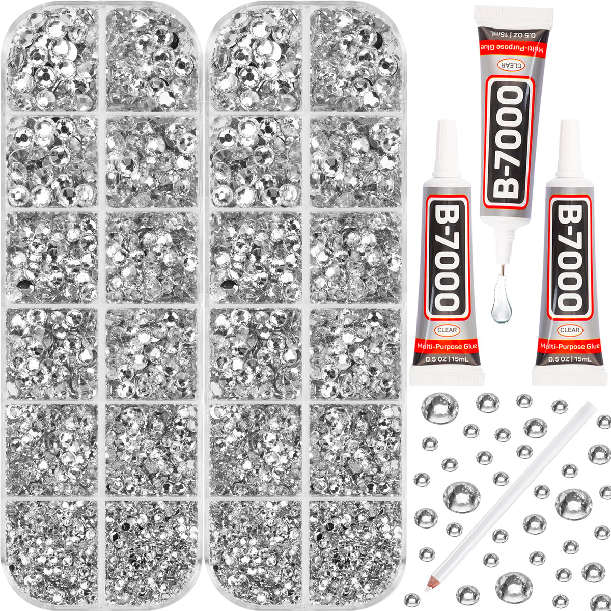 Kit de strass Worthofbest 11000PCS avec colle B7000