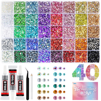 Kit de strass Zefy avec 43000 pièces dans une boîte organisatrice