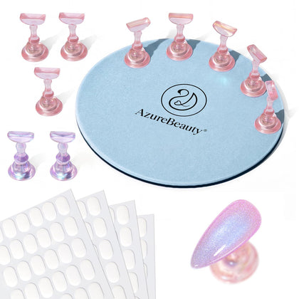 Kit de support d'ongles AZUREBEAUTY avec base métallique et supports magnétiques