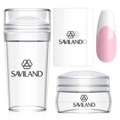Kit de tampons à ongles SAVILAND avec 2 tampons et 2 grattoirs