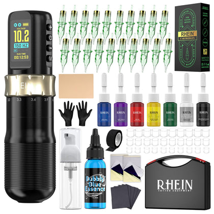 Kit de tatouage RHEIN sans fil avec batterie 1800mAh et accessoires