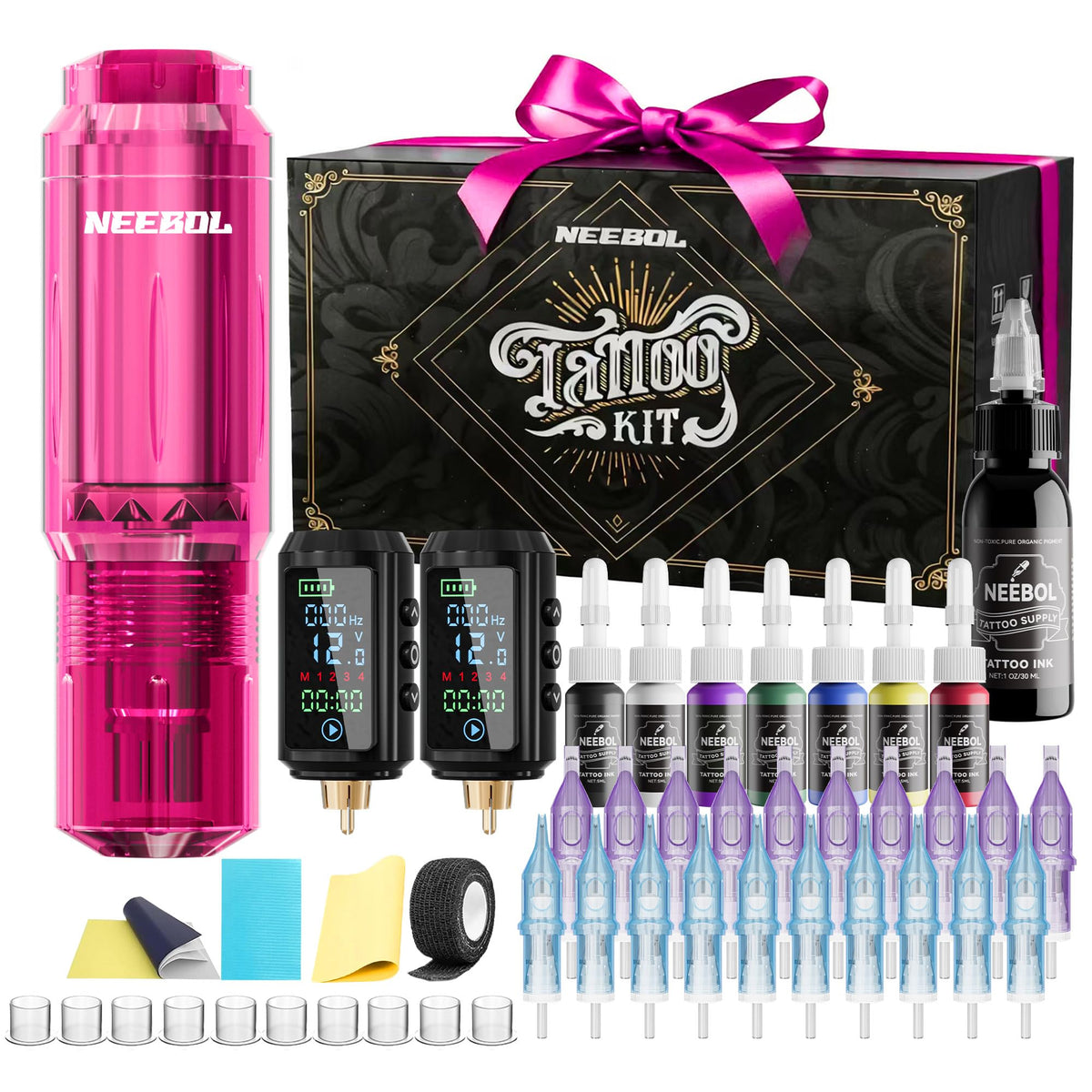 Kit de tatouage sans fil Neebol avec machine et accessoires