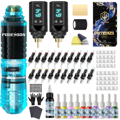 Kit de tatouage Vidattx Poseidon avec stylo et accessoires