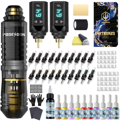 Kit de tatouage Vidattx Poseidon avec tous les accessoires inclus
