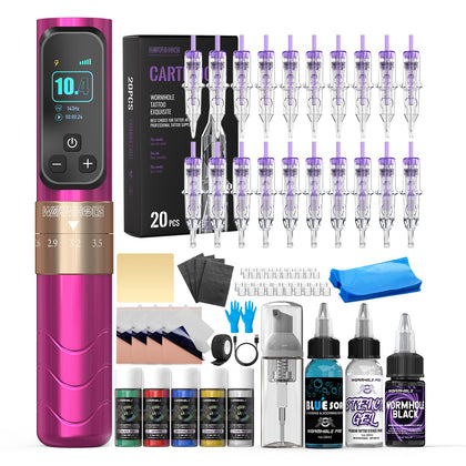 Kit de tatouage Wormhole avec stylo sans fil et accessoires complets