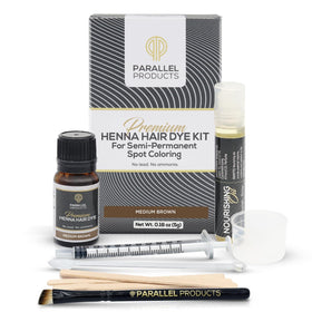 Kit de Teinture au Henné PARALLEL PRODUCTS, contenu complet avec huile et accessoires