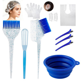 Kit de teinture capillaire MOONMINI avec brosse et bol bleu foncé