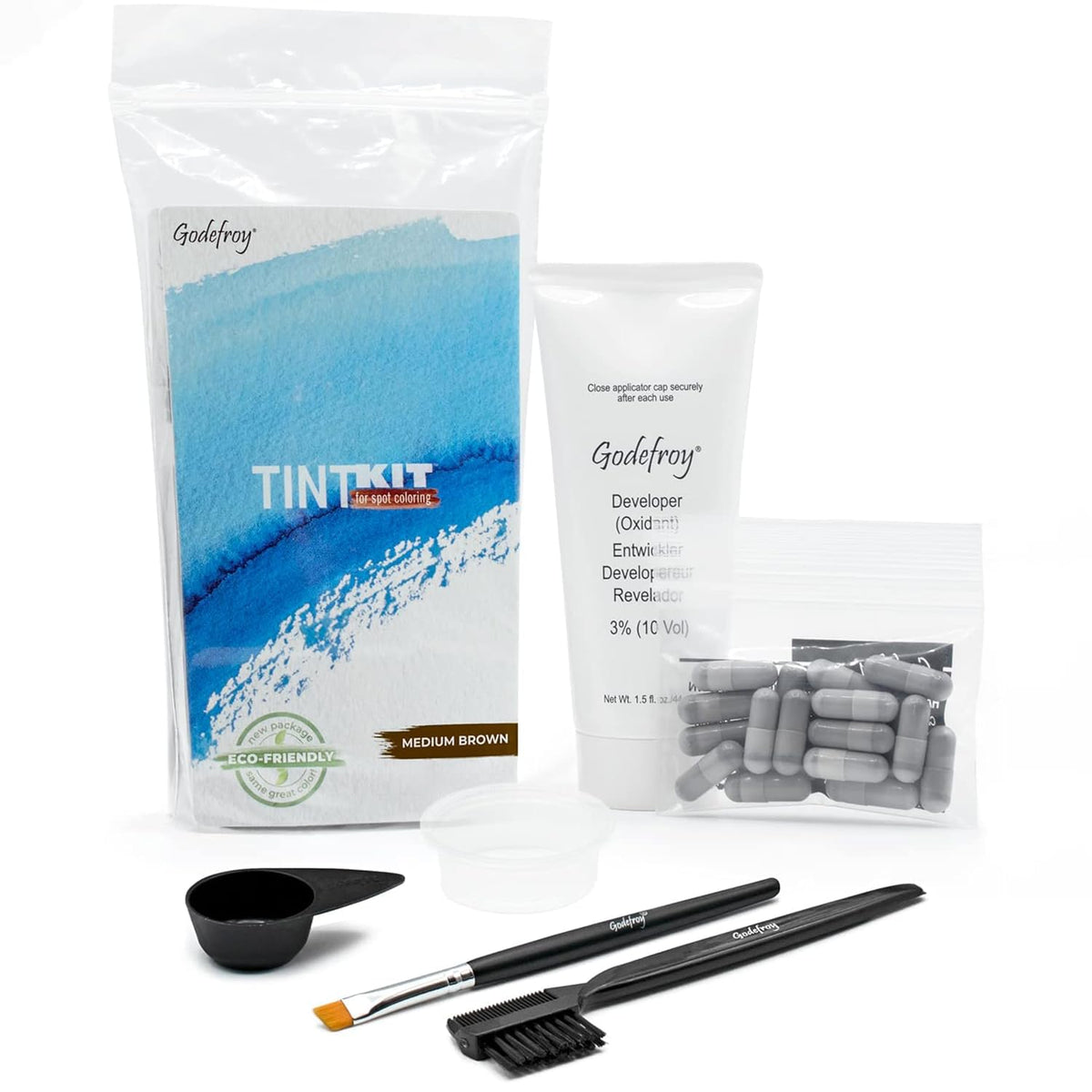 Kit de Teinture Godefroy pour Racines, Brun Foncé, 20 applications