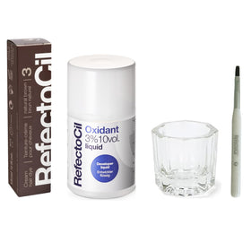 Kit de teinture RefectoCil pour cheveux brun naturel, vue de face