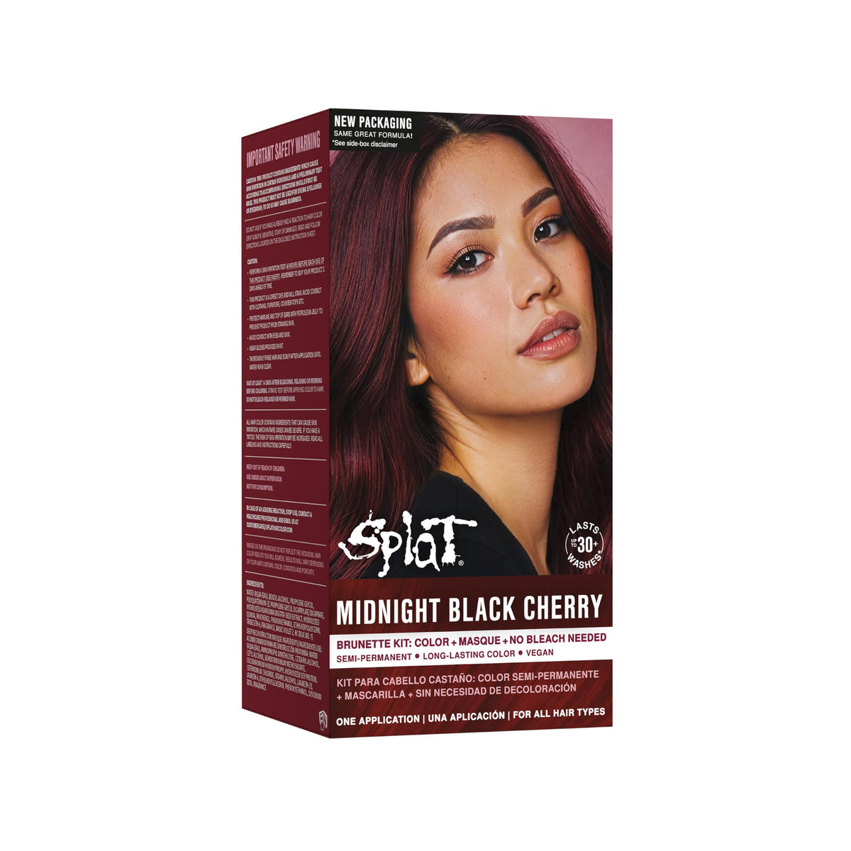 Kit de teinture semi-permanente Splat Cerise Noire avec gants et instructions