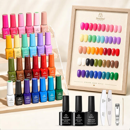 Kit de vernis à ongles Beetles 25 couleurs avec accessoires inclus