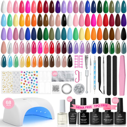 Kit de vernis à ongles beetles avec 32 couleurs et lampe UV