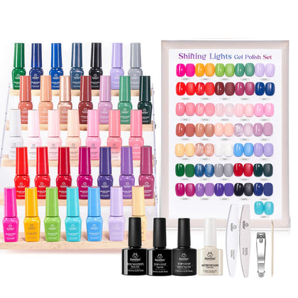 kit de vernis à ongles beetles avec 36 couleurs et accessoires