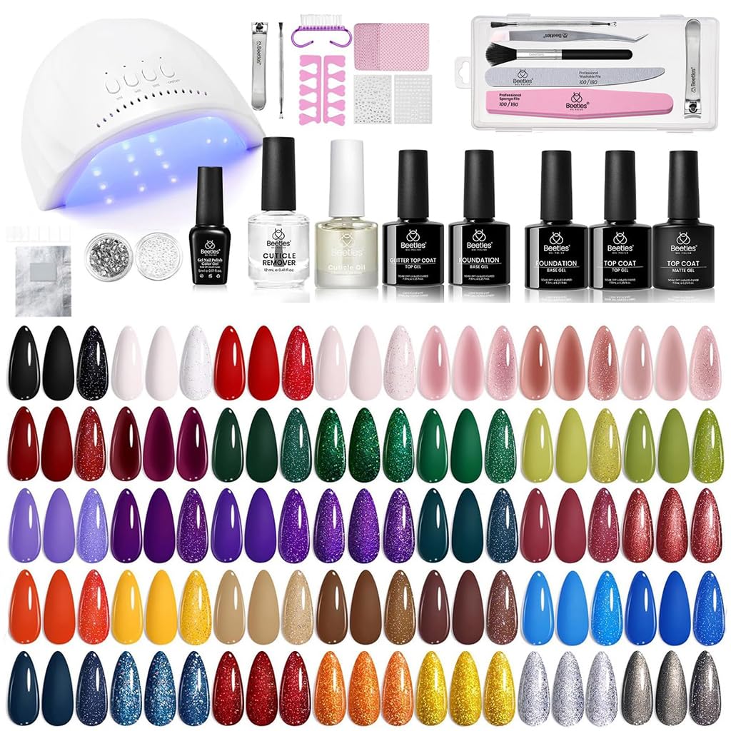 Kit de vernis à ongles Beetles avec 45 bouteilles de vernis colorés