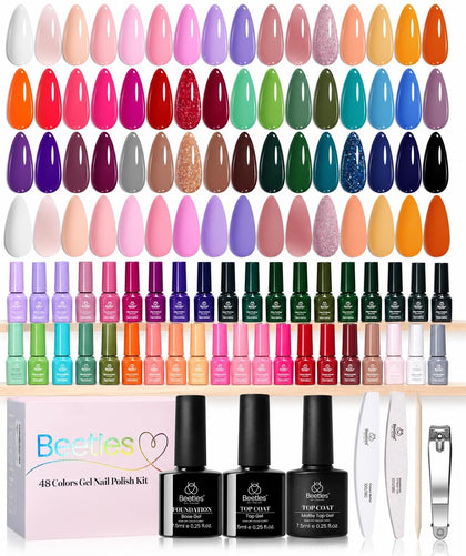 Kit de vernis à ongles beetles avec 48 couleurs différentes