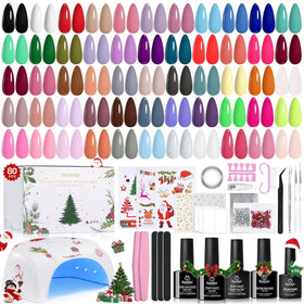 Kit de vernis à ongles en gel beetles 80 pièces avec lampe UV et outils