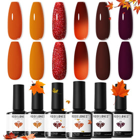 Kit de Vernis à Ongles en Gel modelones avec 6 couleurs automnales