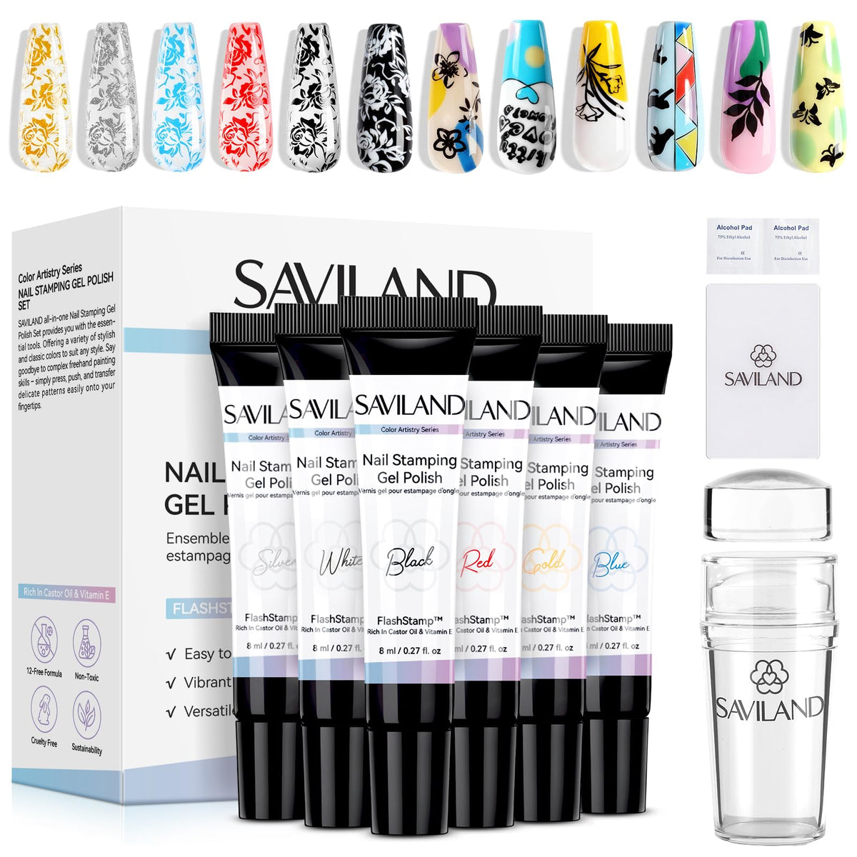 Kit de Vernis à Ongles en Gel SAVILAND avec 6 couleurs