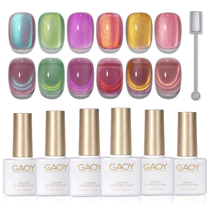 Kit de vernis à ongles GAOY avec 6 couleurs et aimant