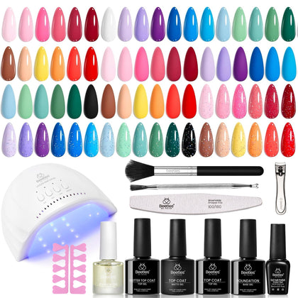 Kit de vernis à ongles gel beetles 37 PCS avec lampe UV