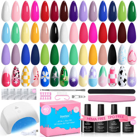 kit de vernis à ongles gel beetles avec 20 couleurs et lampe UV