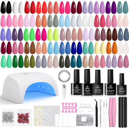 kit de vernis à ongles gel beetles avec 55 couleurs et accessoires
