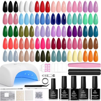 Kit de vernis à ongles gel beetles de 54 pièces avec lampe UV