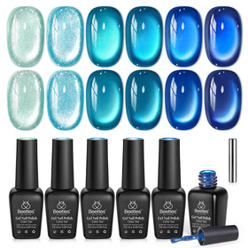 Kit de vernis à ongles gel Cat Eye de beetles en bleu