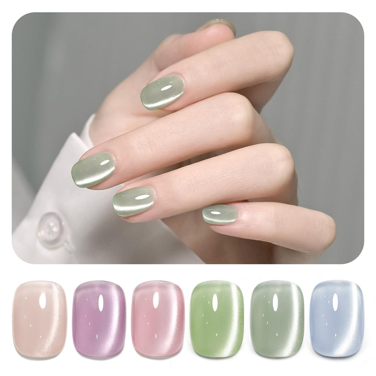 Kit de vernis à ongles gel GAOY avec 6 couleurs et aimant Cat Eye