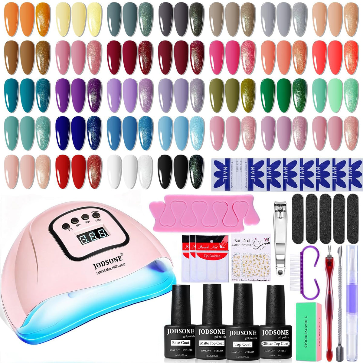 Kit de vernis à ongles gel JODSONE 36PCS avec lampe UV