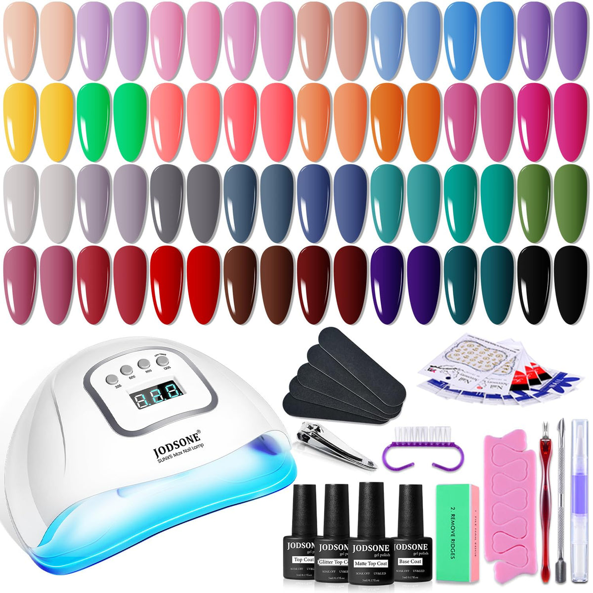 Kit de vernis à ongles gel JODSONE avec 32 couleurs et lampe UV