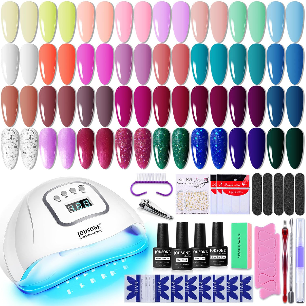 Kit de vernis à ongles gel JODSONE avec 32 couleurs et lampe UV