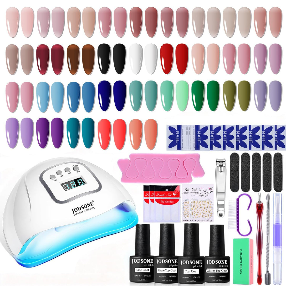 Kit de vernis à ongles gel JODSONE avec 32 couleurs et lampe UV