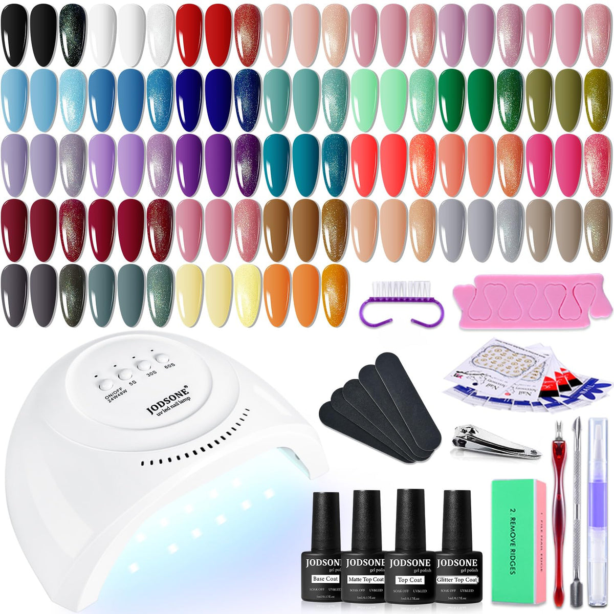 Kit de vernis à ongles gel JODSONE comprenant 36 teintes et lampes UV