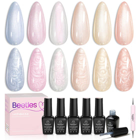 Kit de vernis à ongles gel pailleté Beetles avec 6 flacons