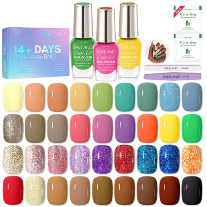 Kit de vernis à ongles SAVILAND 36 couleurs avec emballage