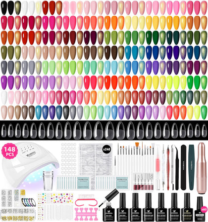 Kit de vernis à ongles VANREESA 148Pcs avec lampe UV et accessoires