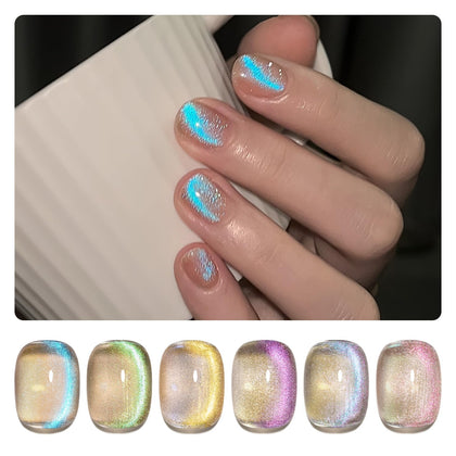 Kit de vernis GAOY avec 6 couleurs scintillantes et magnet Cat Eye