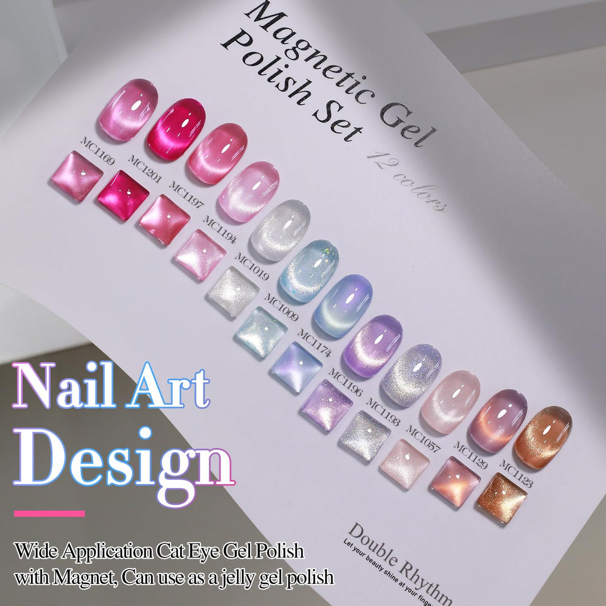 Kit de vernis gel Cat Eye incluant top coat et base