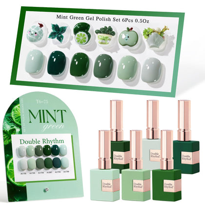 Kit de vernis gel Double Rhythm 6 pcs couleurs identiques vue de face