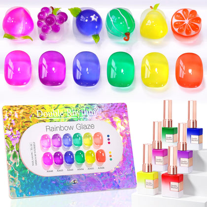Kit de vernis gel Double Rhythm 6 pcs de 15 ml en présentation