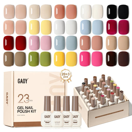 Kit de vernis gel GAOY avec 20 couleurs et accessoires