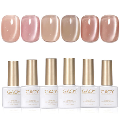 Kit de vernis gel GAOY avec 6 couleurs Cat Eye