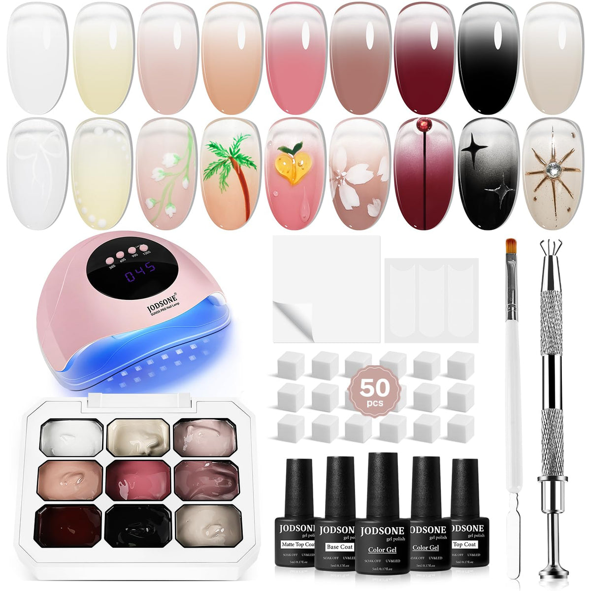 Kit de vernis gel JODSONE avec 9 couleurs et accessoires