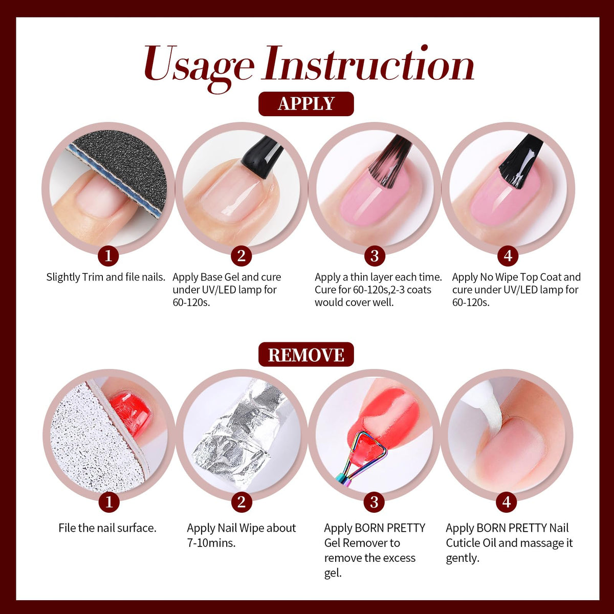 Kit de vernis gel magnétique rouge pour manucure à domicile