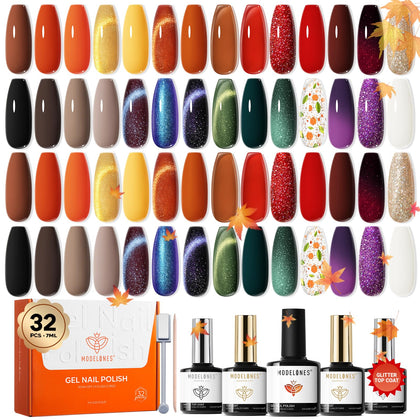 kit de vernis gel modelones avec 28 couleurs automnales