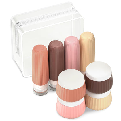 Kit de voyage Mrsdry avec 4 bouteilles en silicone et 4 pots pour crème